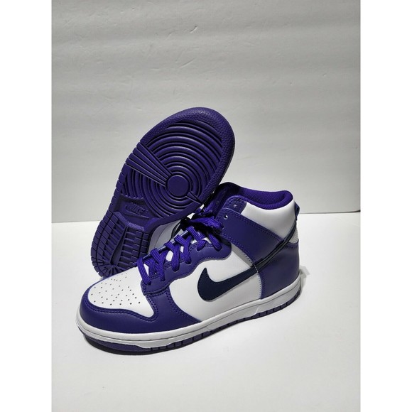 New Nike Dunk Hi (GS) Electro Purple Midnight Navy Size 5Y Woman 6.5 DH9751 100
